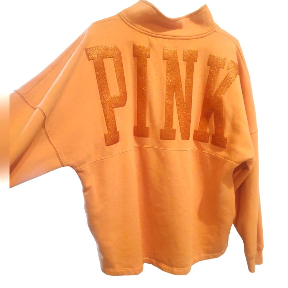 PINK Victoria's Secret Orange Crewneck Sweatshirt